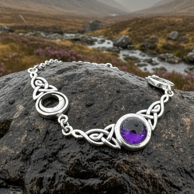 Celtic Triple Moon Necklace in Sterling Silver | Necklet | Wiccan Center