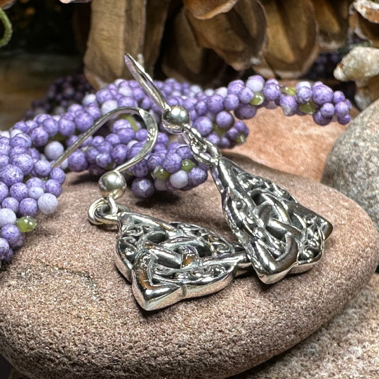 Celtic Triquetra Earrings in Sterling Silver | Dangle Earrings | Wiccan Center