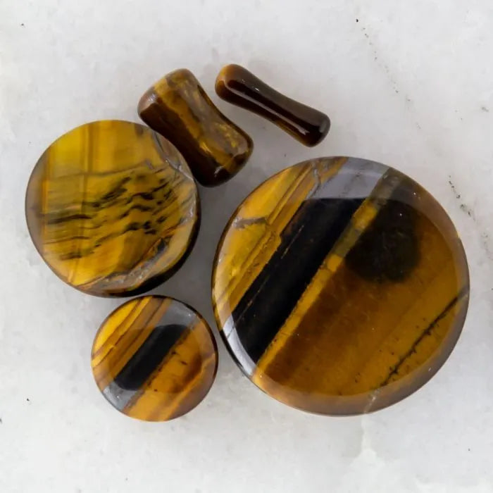 Tiger's Eye Stone Plugs
