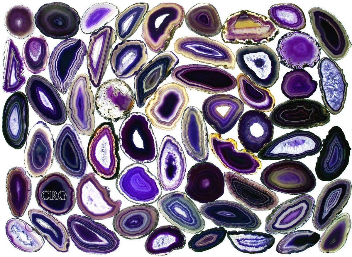 Purple Agate Slice (Size #0) (2 to 3 inches) Grade A Brazilian Agate Geode Slice