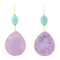 Purple Amethyst Tear Golden Drop Earrings | Earrings | Wiccan Center