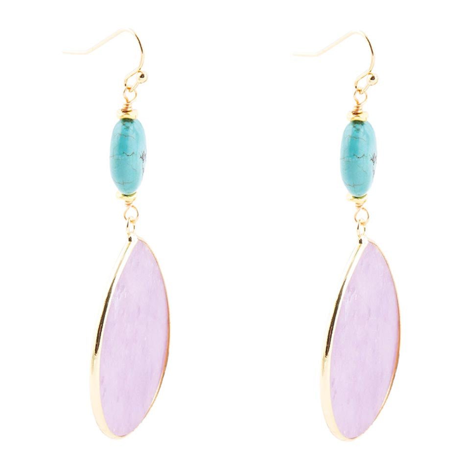 Purple Amethyst Tear Golden Drop Earrings | Earrings | Wiccan Center