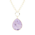 Purple Amethyst Teardrop Golden Chain Necklace | Necklaces | Wiccan Center
