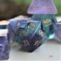 Purple Fluorite Stone Dice Set | Stone/Glass | Wiccan Center