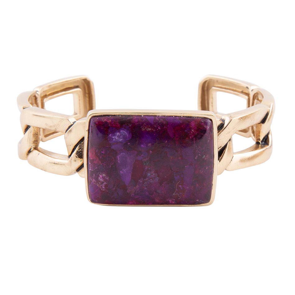 Purple Turquoise Golden Cuff Bracelet | Bracelets | Wiccan Center