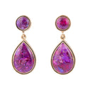Purple Turquoise and Golden Bronze Teardrop Earrings | Earrings | Wiccan Center