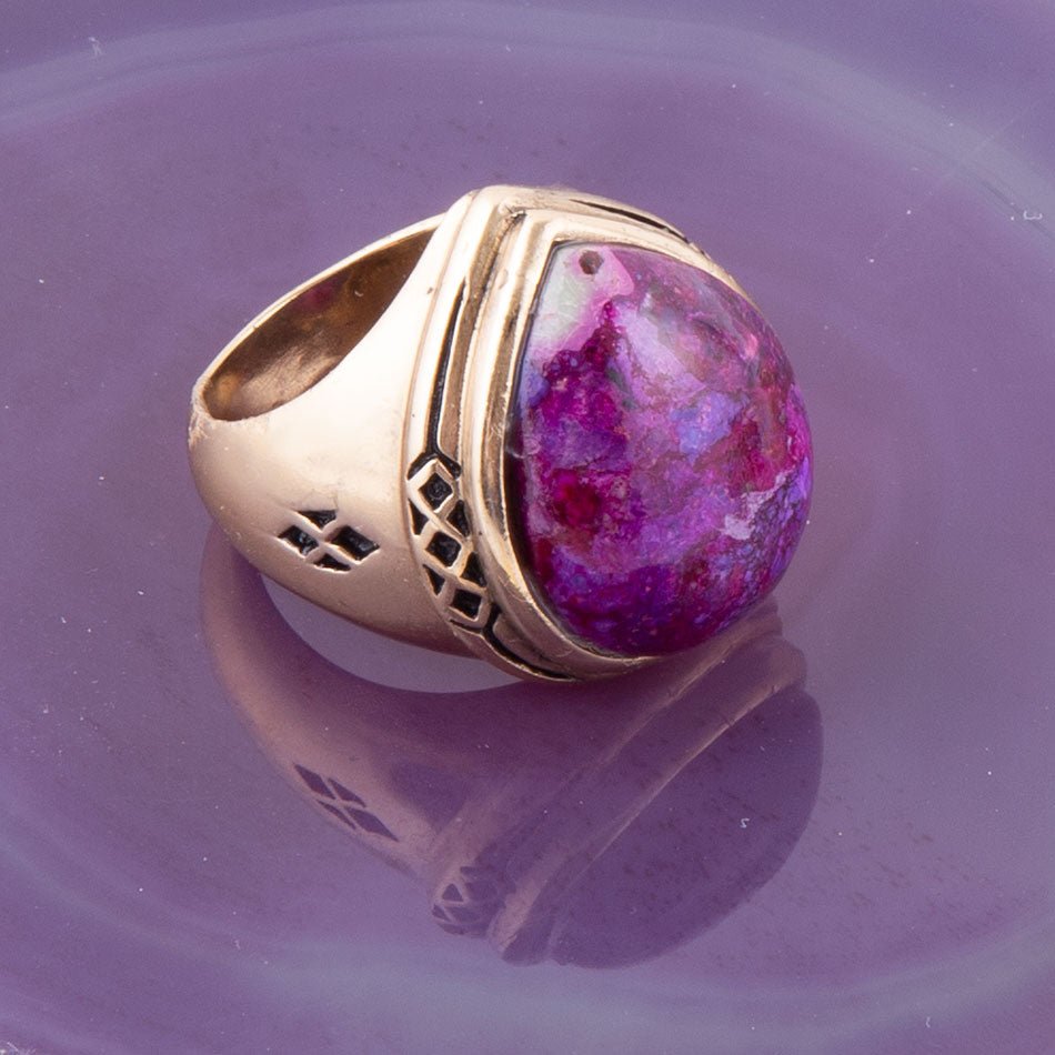 Purple Turquoise Golden Teardrop Ring | Rings | Wiccan Center