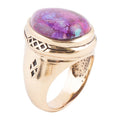 Purple Turquoise Golden Teardrop Ring | Rings | Wiccan Center