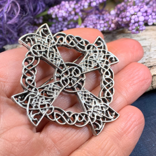 Pewter Celtic Cross Brooch | Brooch | Wiccan Center