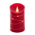 Flicker Flame Red Candle With Fairy Lights - 5 inch | Home & Living >> Candles >> Battery Operated | Wiccan Center
