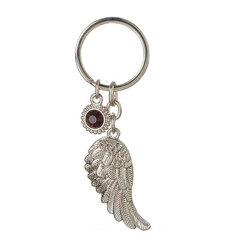 Birthstone Angel Wing Keyring - | Gift Shoppe >> Jewelry >> Key Chains | Wiccan Center