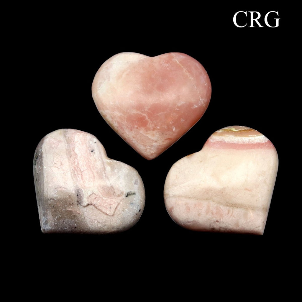 QTY 1 - Peru Pink Opal Heart / 40-50mm