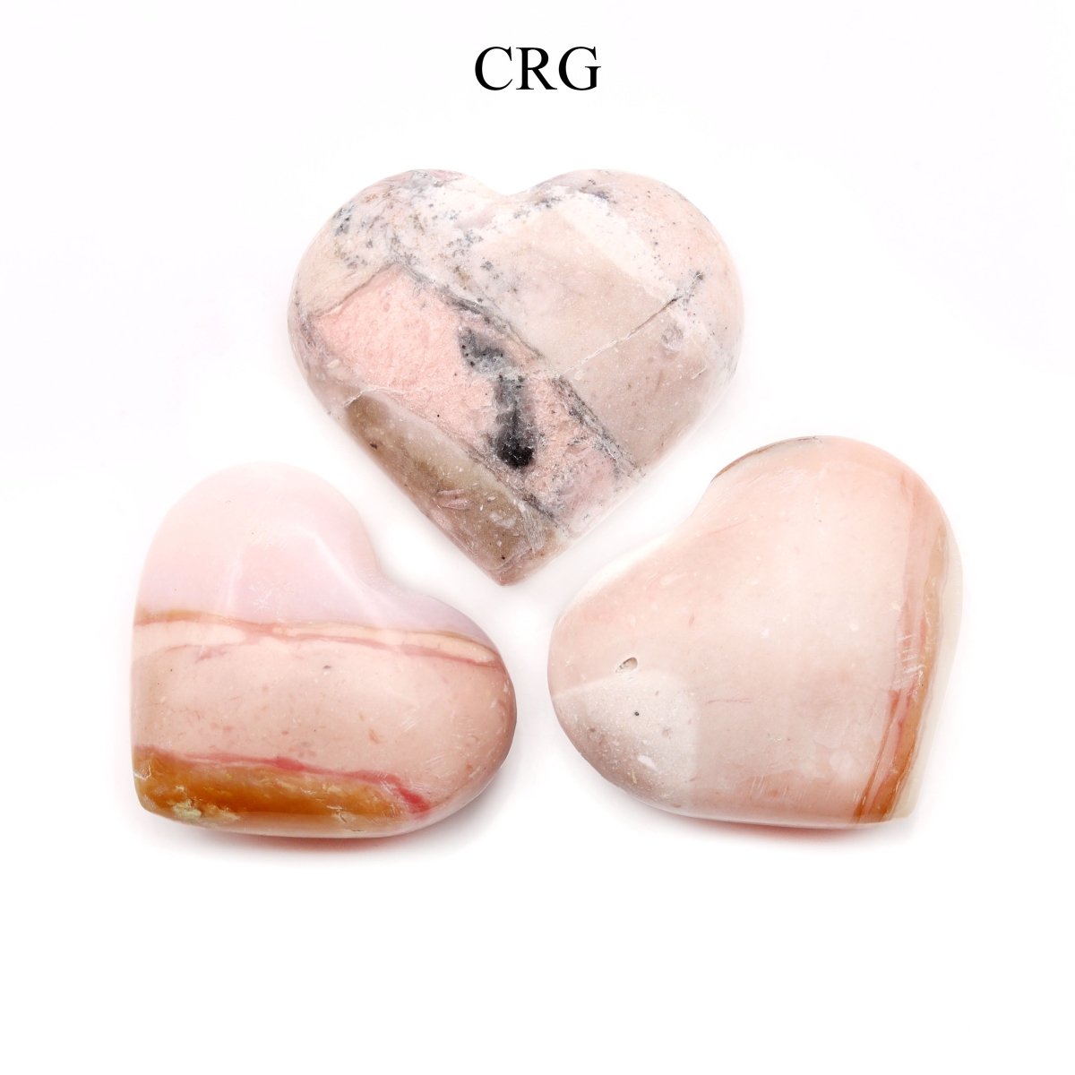 QTY 1 - Peru Pink Opal Heart / 40-50mm