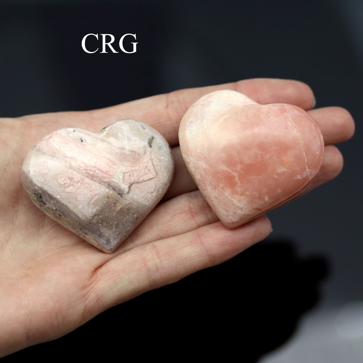 QTY 1 - Peru Pink Opal Heart / 40-50mm