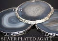 QTY 1 - Pink Silver Plated Agate Slice / #2 / 2.75-3"