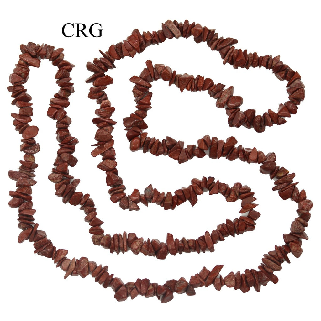 Red Jasper Strand Chip Necklace (32 Inches) (1 Piece)