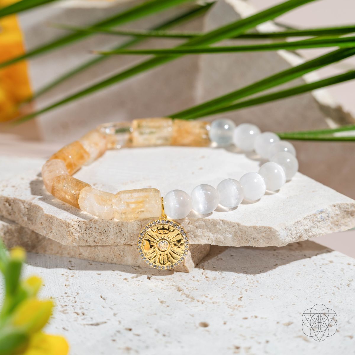 Quartet of Luck - Citrine & Selenite Bracelet of Serendipity | Bracelet | Wiccan Center