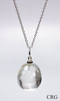 Quartz Pendant with Silver-Plated Bail (4 Pieces) Size 1 Inch
