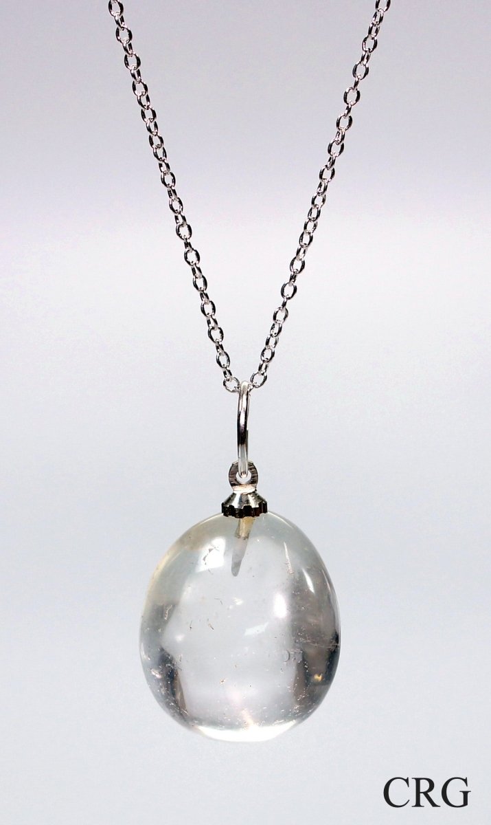 Quartz Pendant with Silver-Plated Bail (4 Pieces) Size 1 Inch