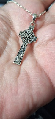 The Quinn Irish Harp Celtic Cross Necklace | Pendant | Wiccan Center