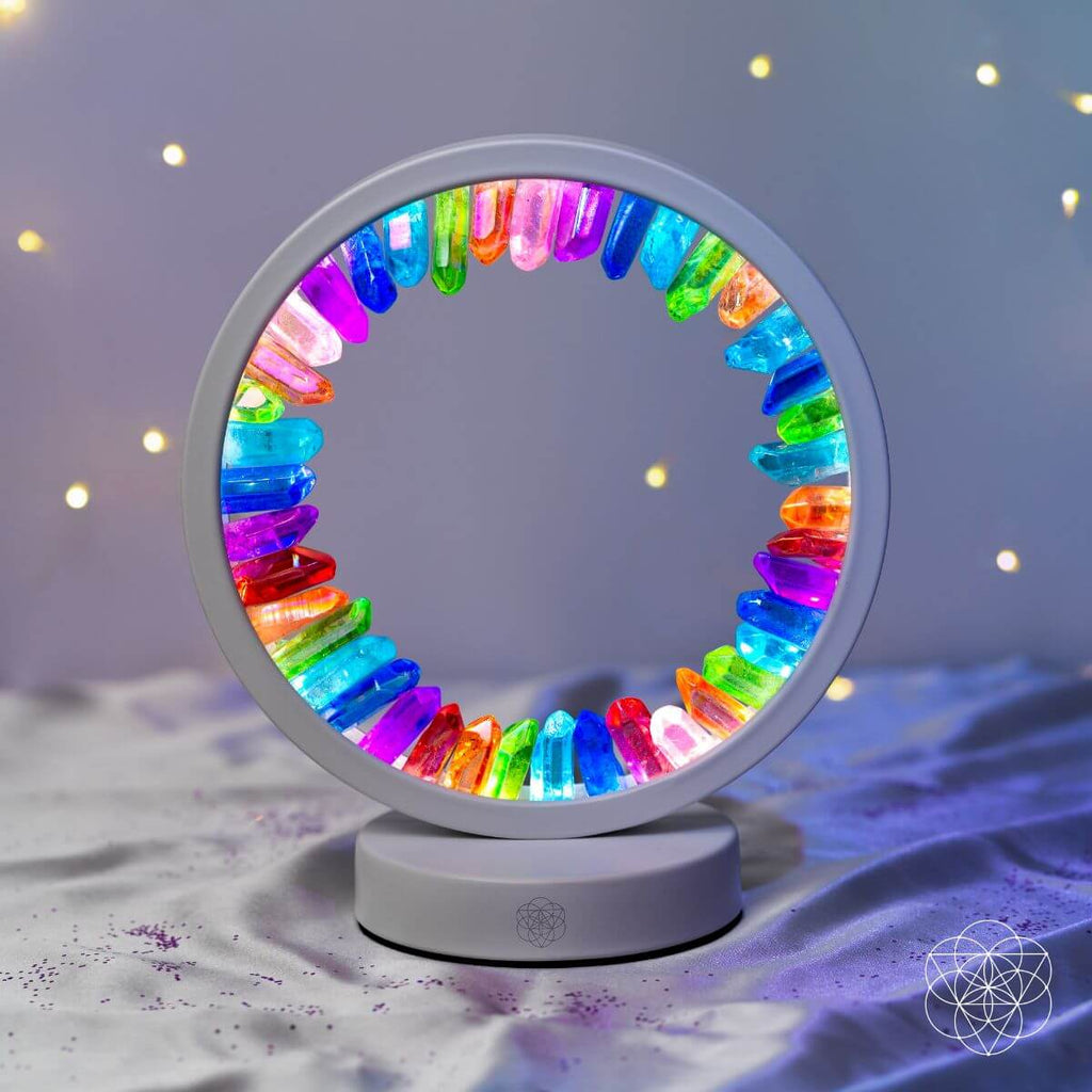 Rainbow After the Storm - Clear Quartz Lamp of Hope | Night Light | Wiccan Center