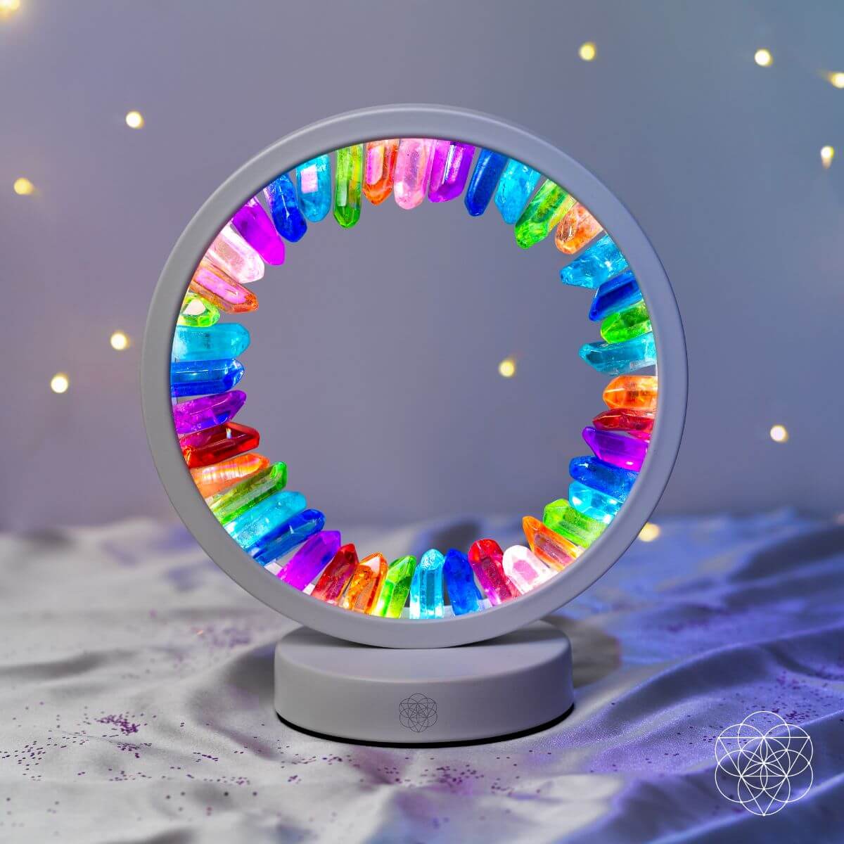 Rainbow After the Storm - Clear Quartz Lamp of Hope | Night Light | Wiccan Center