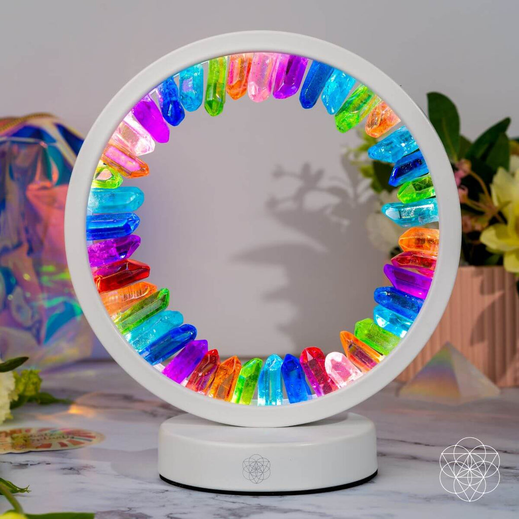 Rainbow After the Storm - Clear Quartz Lamp of Hope | Night Light | Wiccan Center