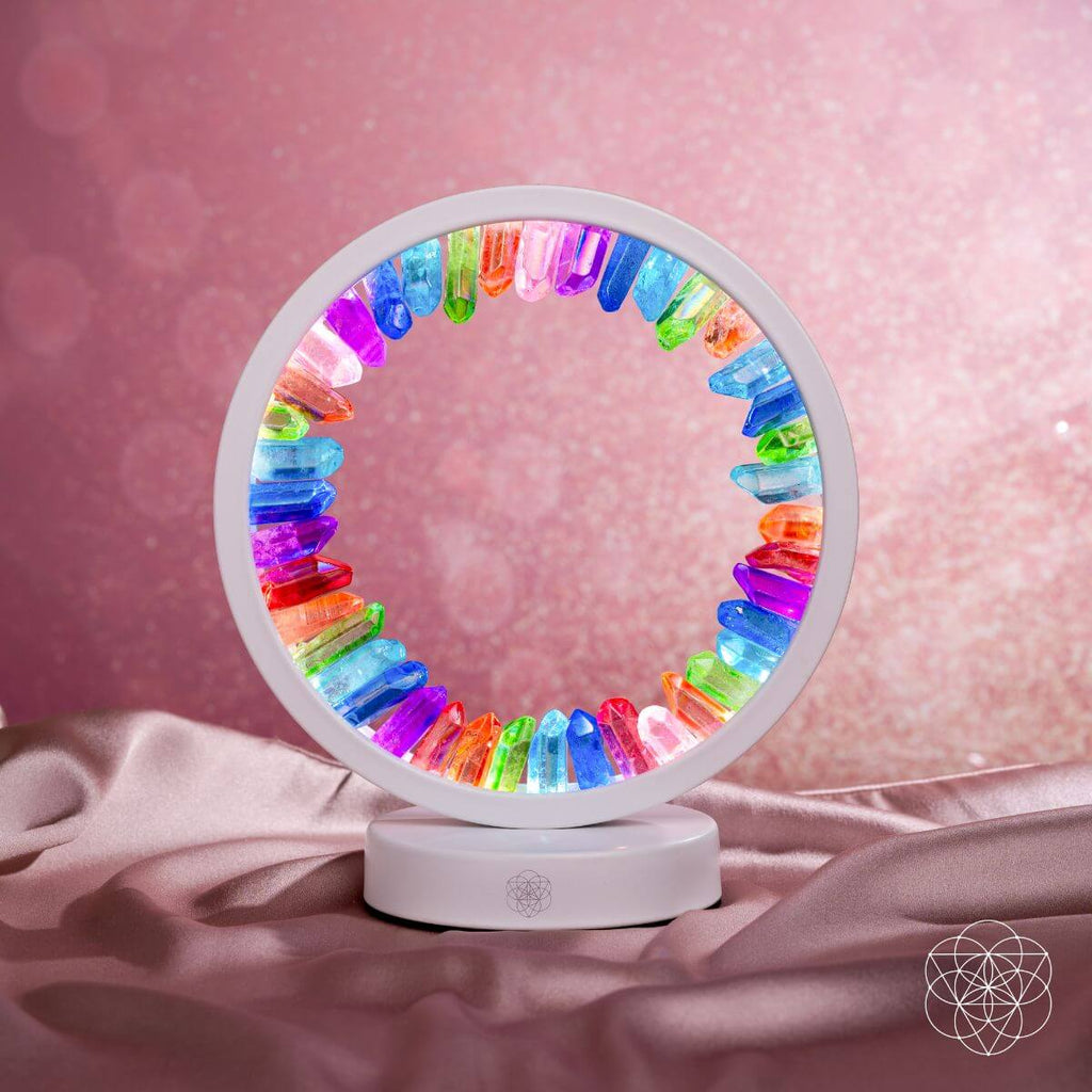 Rainbow After the Storm - Clear Quartz Lamp of Hope | Night Light | Wiccan Center
