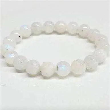 Rainbow Moonstone Round Bead Bracelet - Goddess Energy | Bracelets | Wiccan Center
