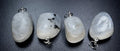 Rainbow Moonstone Tumbled Pendant with Silver Bail (4 Pieces) Size 1.5 Inches