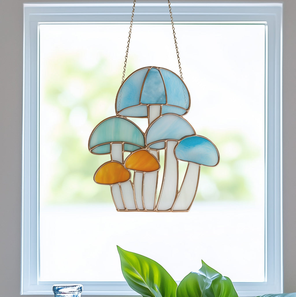 Rainbow Mushroom Troop Stained Glass Pattern and PNG | Crafting Patterns & Molds | Wiccan Center
