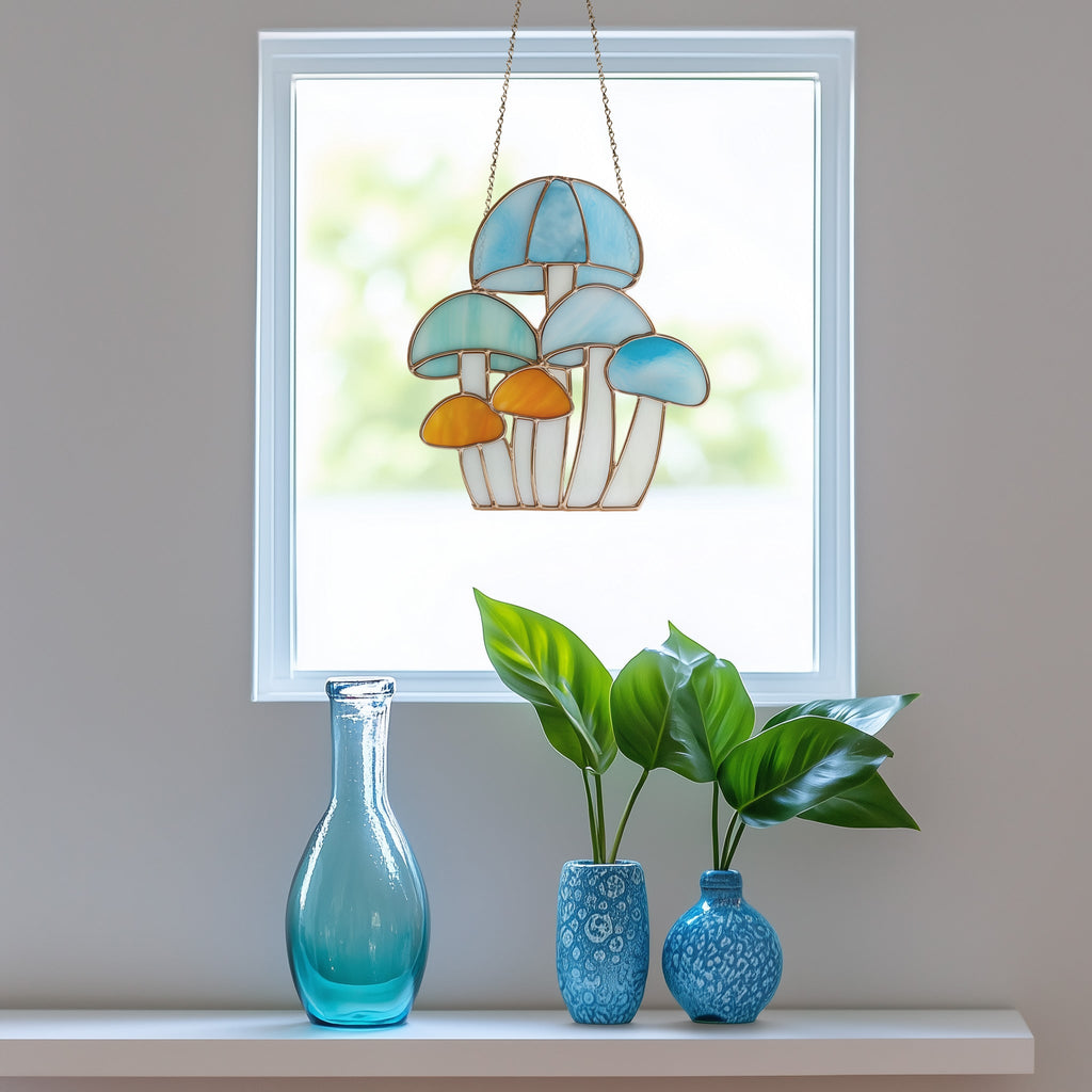 Rainbow Mushroom Troop Stained Glass Pattern and PNG | Crafting Patterns & Molds | Wiccan Center