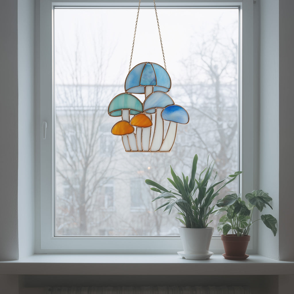 Rainbow Mushroom Troop Stained Glass Pattern and PNG | Crafting Patterns & Molds | Wiccan Center
