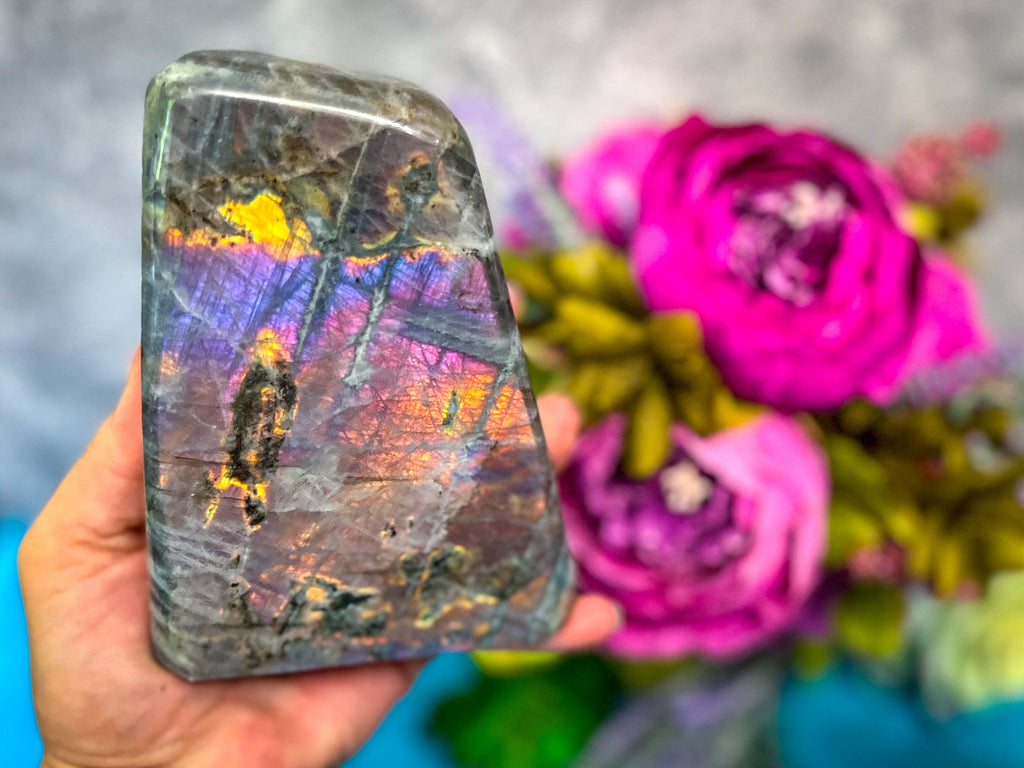 Large Purple Labradorite crystal Freeform, Rainbow Labradorite, White Labradorite | | Wiccan Center