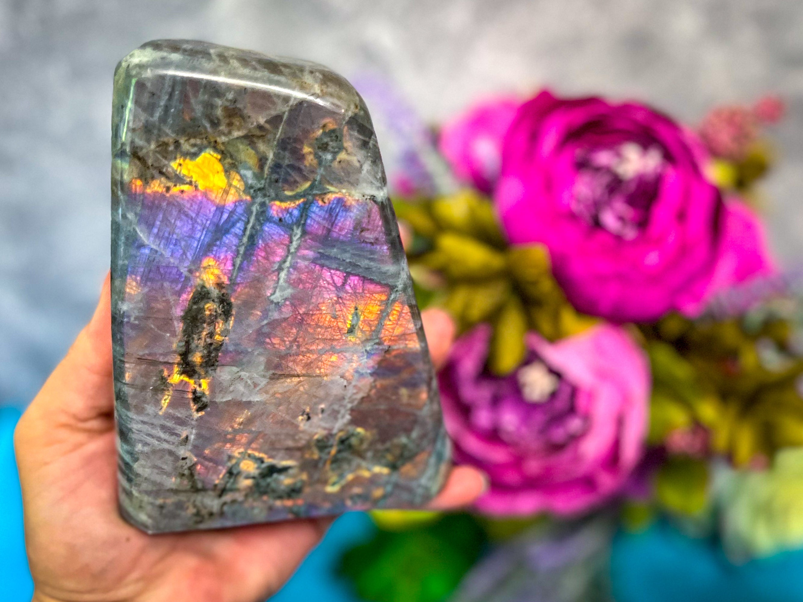 Large Purple Labradorite crystal Freeform, Rainbow Labradorite, White Labradorite | | Wiccan Center