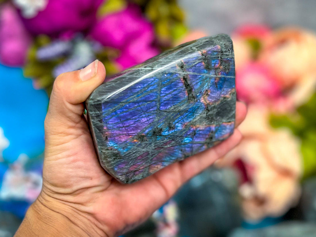 Large Purple Labradorite crystal Freeform, Rainbow Labradorite, White Labradorite | | Wiccan Center