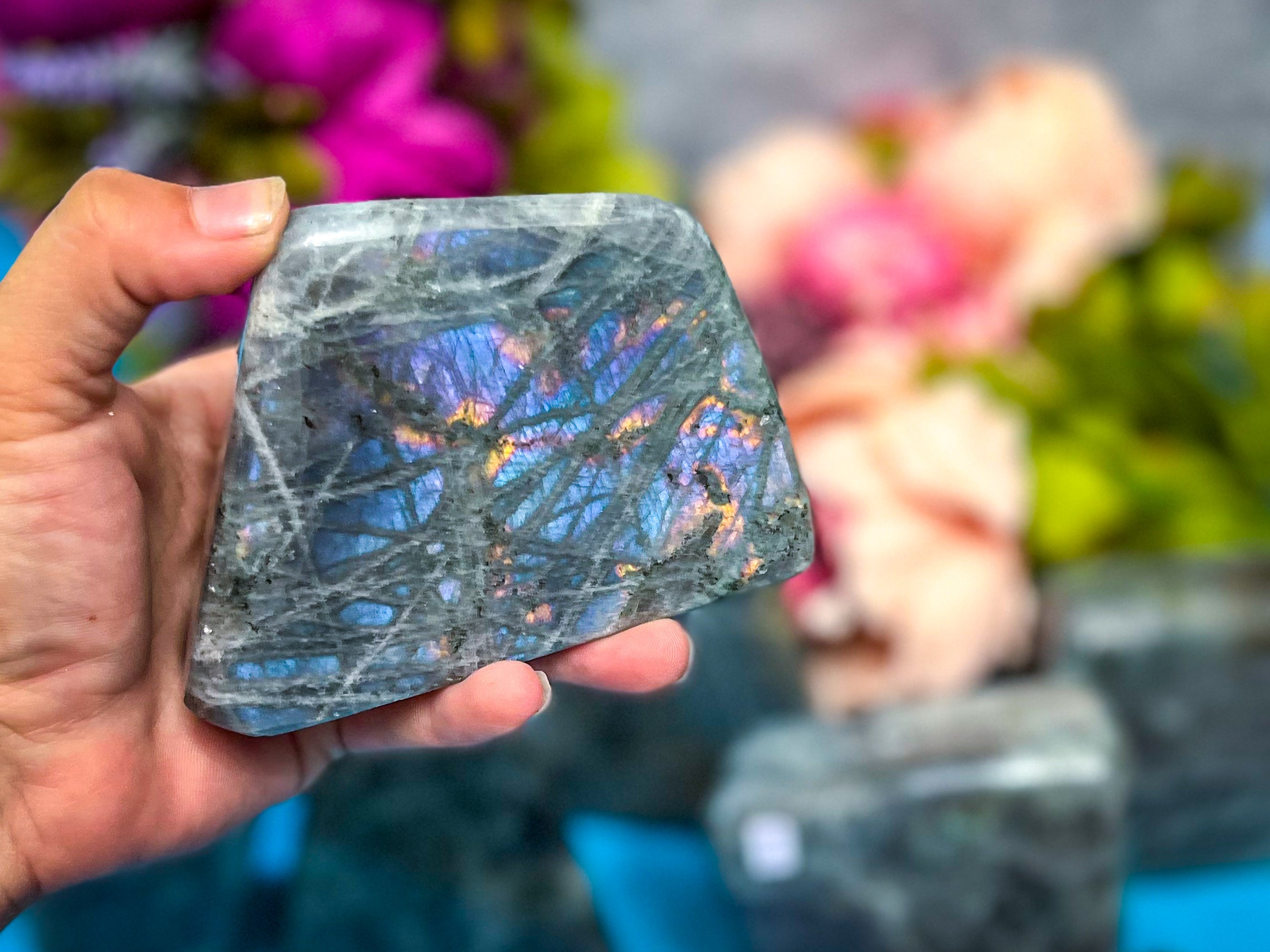 Large Purple Labradorite crystal Freeform, Rainbow Labradorite, White Labradorite | | Wiccan Center