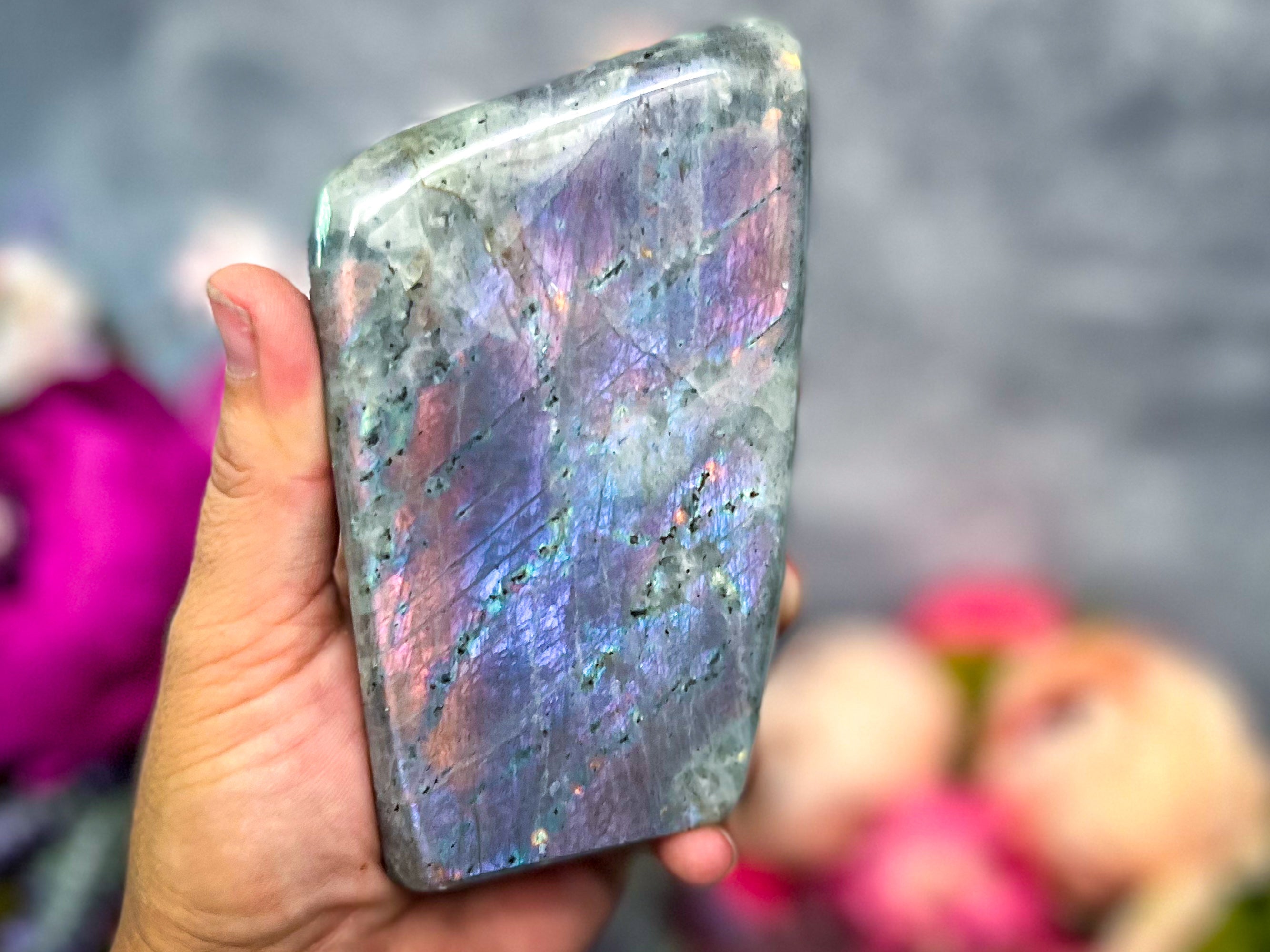 Large Purple Labradorite crystal Freeform, Rainbow Labradorite, White Labradorite | | Wiccan Center