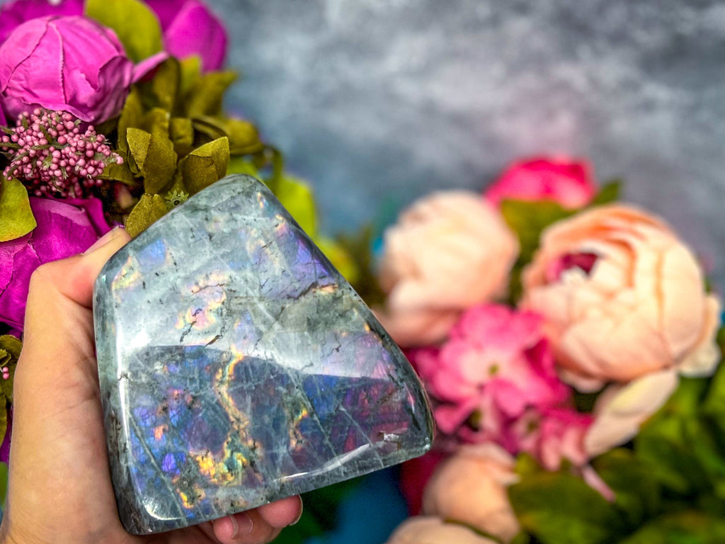 Large Purple Labradorite crystal Freeform, Rainbow Labradorite, White Labradorite | | Wiccan Center