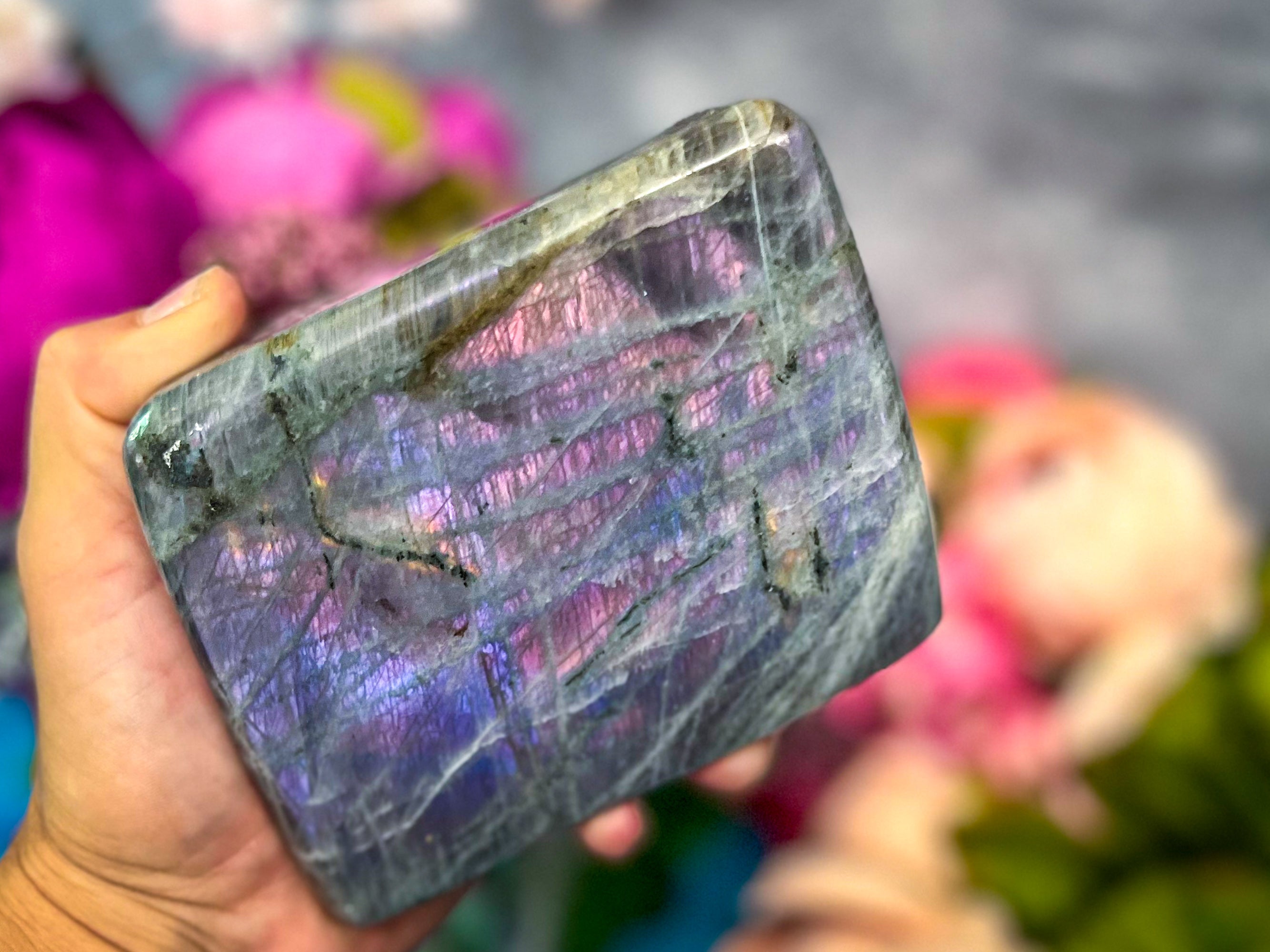 Large Purple Labradorite crystal Freeform, Rainbow Labradorite, White Labradorite | | Wiccan Center