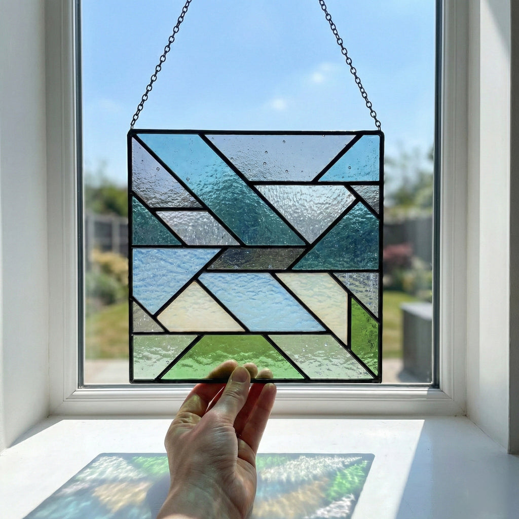 Geometric Square Beginner Stained Glass Pattern | Crafting Patterns & Molds | Wiccan Center