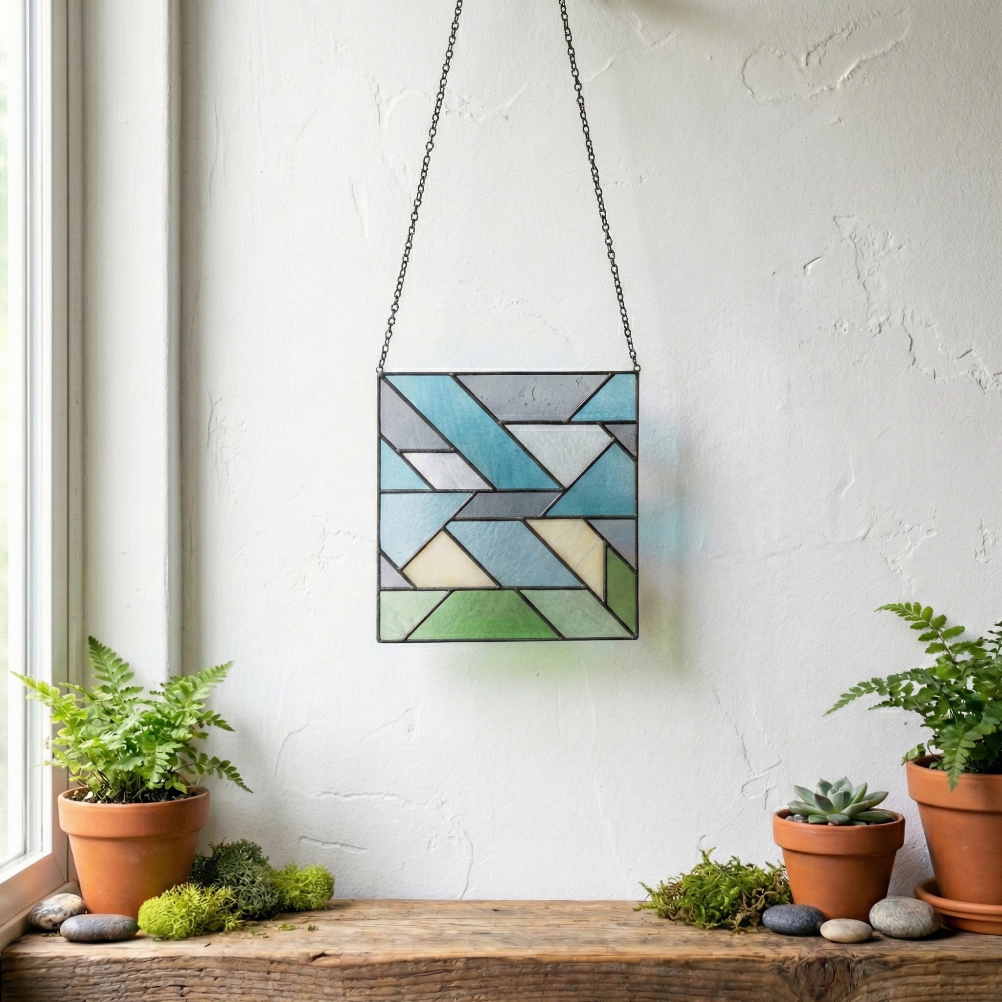 Geometric Square Beginner Stained Glass Pattern | Crafting Patterns & Molds | Wiccan Center