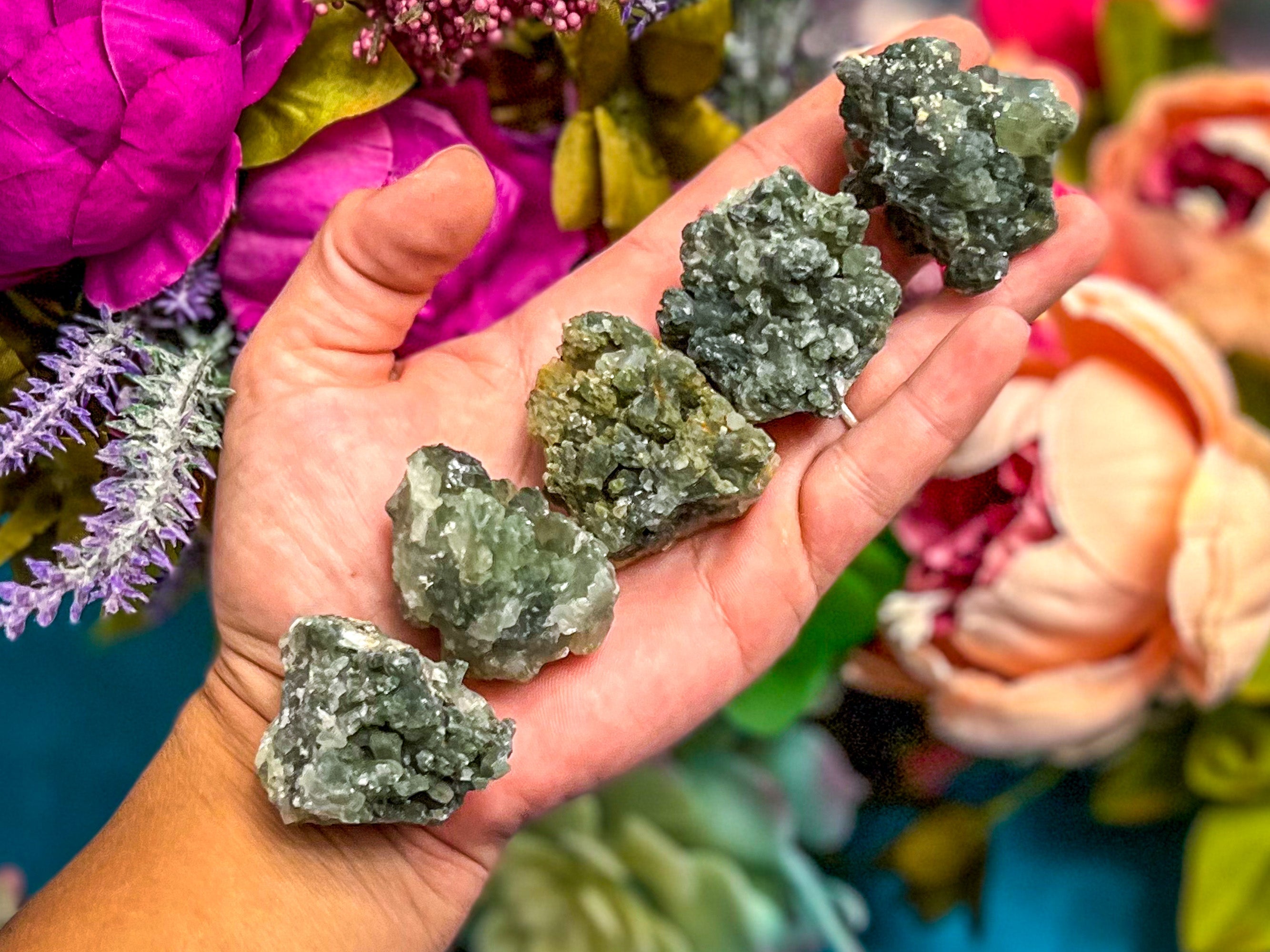 Raw Dark Green Prehnite Specimens | | Wiccan Center
