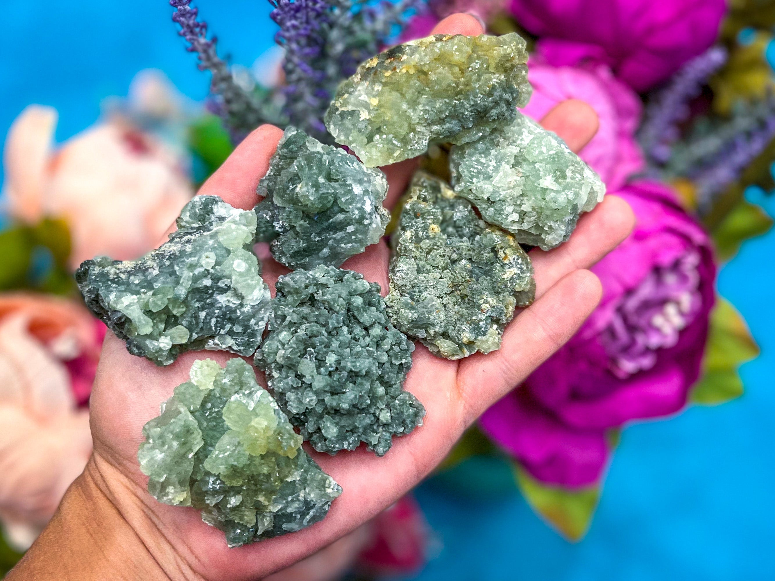 Raw Dark Green Prehnite Specimens | | Wiccan Center