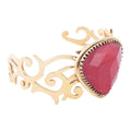 Red Bordeaux Quartz Golden Statement Cuff Bracelet | Bracelets | Wiccan Center