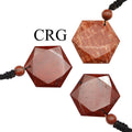 Red Jasper Faceted Hexagon Pendant with Black Cord (4 Pieces) Size 1 Inch