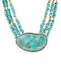 Refined Blue Turquoise Golden Statement Necklace | Necklaces | Wiccan Center