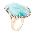 Refined Blue Turquoise Golden Statement Ring | Rings | Wiccan Center
