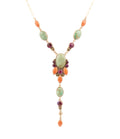 Regalia Blue Turquoise Purple and Orange Coral Golden Y Necklace | Necklaces | Wiccan Center