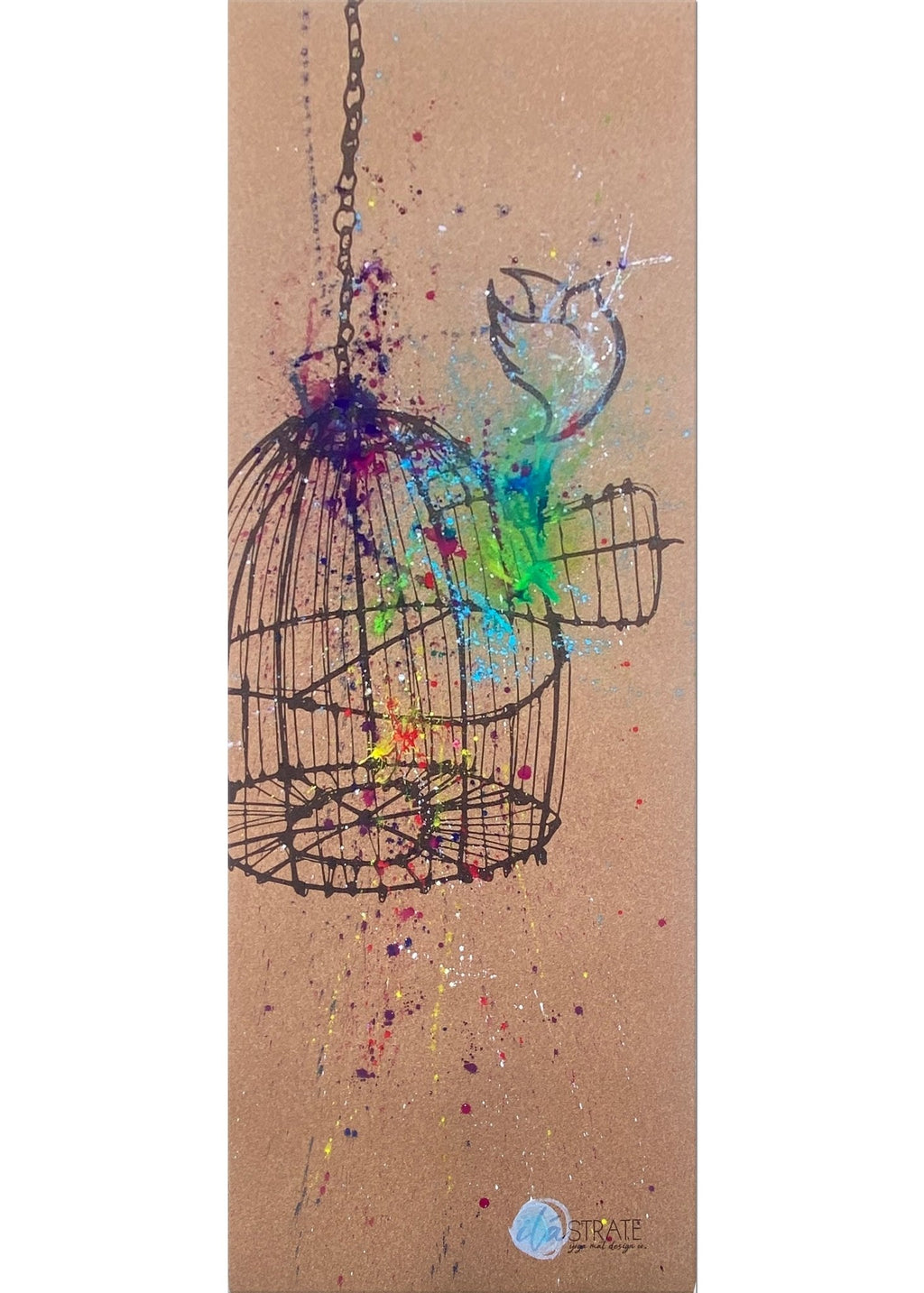 Release WANDERER Hand Painted Cork TRAVEL Yoga mat | Yoga Mat - Hand Painted | Wiccan Center